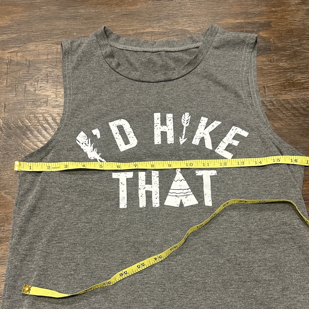 Gray Sleeveless 'I'd Hike That' Graphic Tank Top